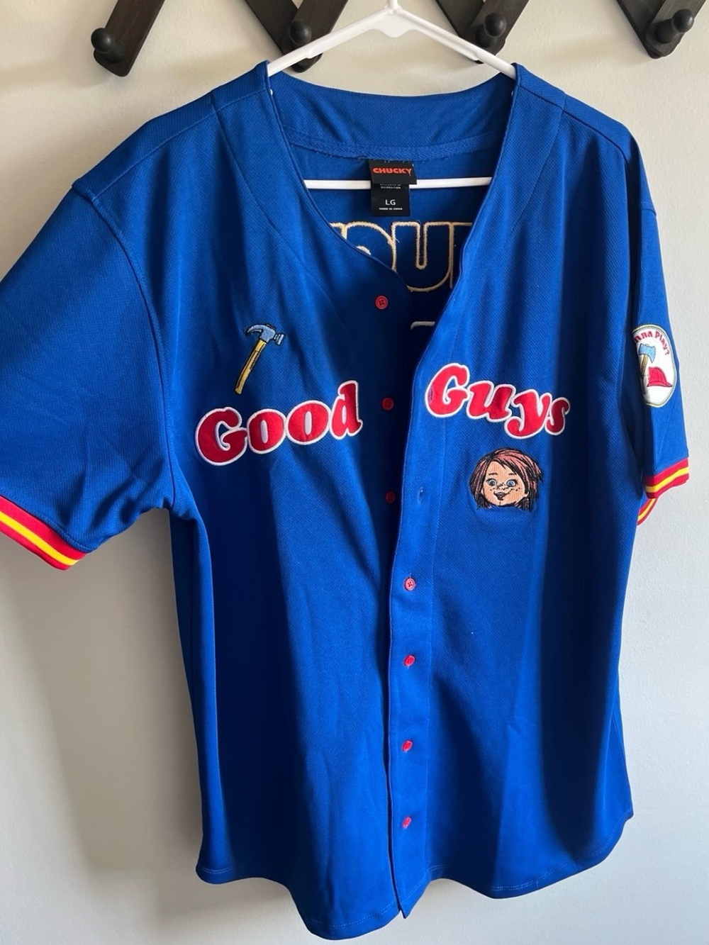 BOX LUNCH Chucky Good Guys Baseball Jersey size Large
